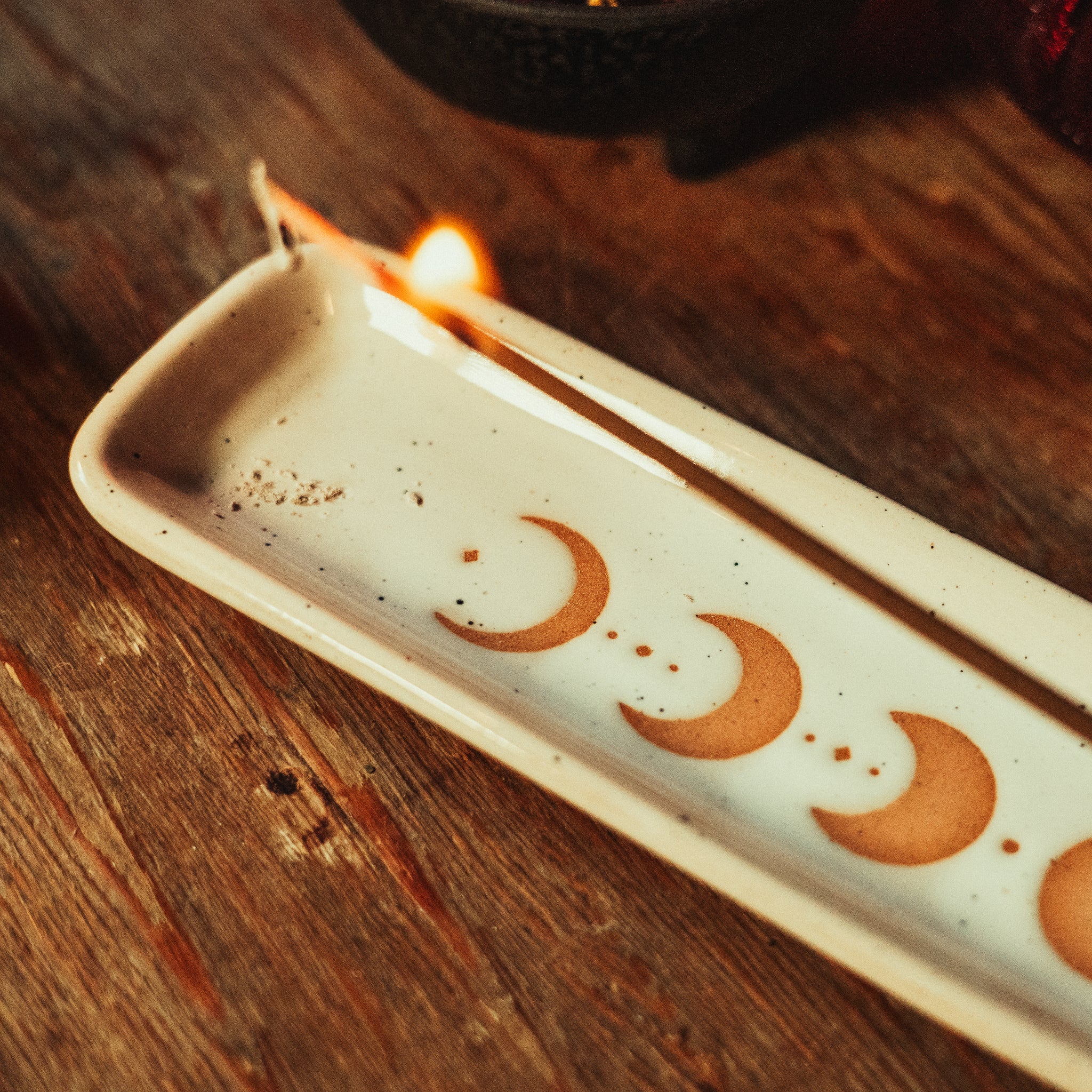 Moon phase incense holder