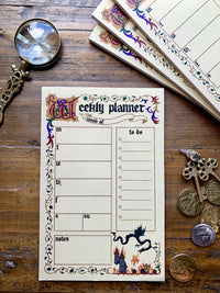 Medieval weekly planner notepad