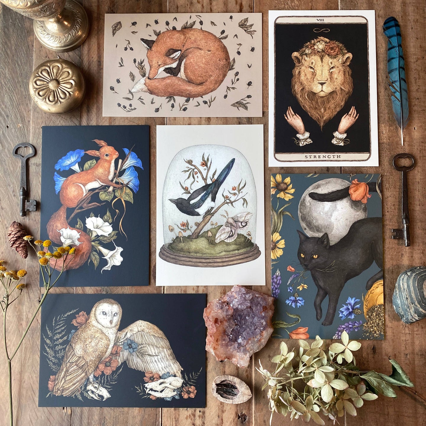 Jessica Roux 4” x 6” Sleeping Fox Postcard