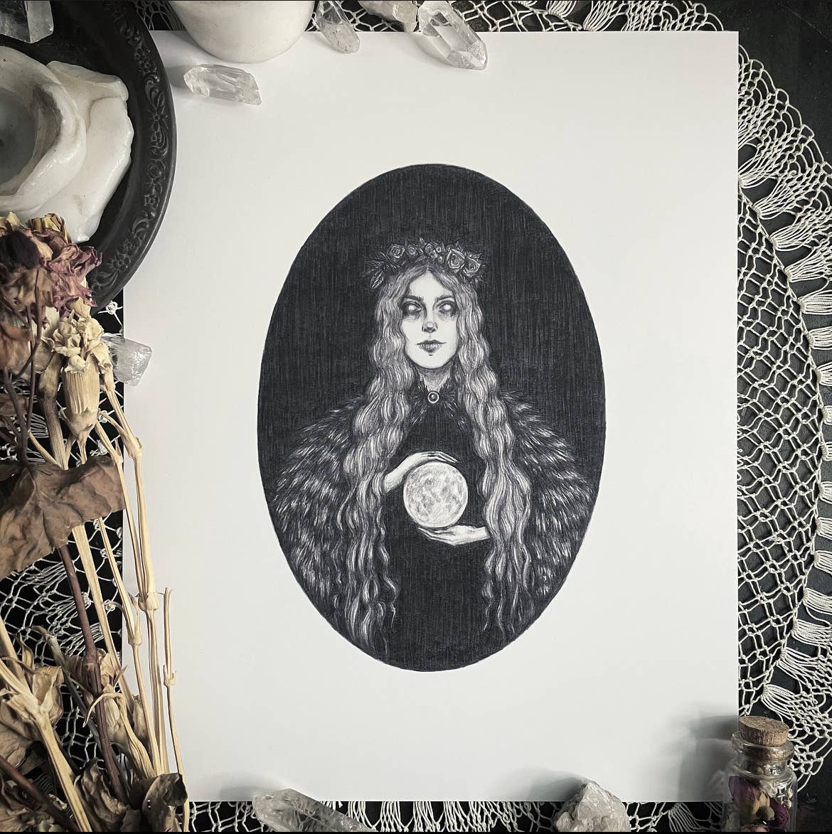 Moon Maiden Fine Art Print - Full Moon Magick - Witchcraft