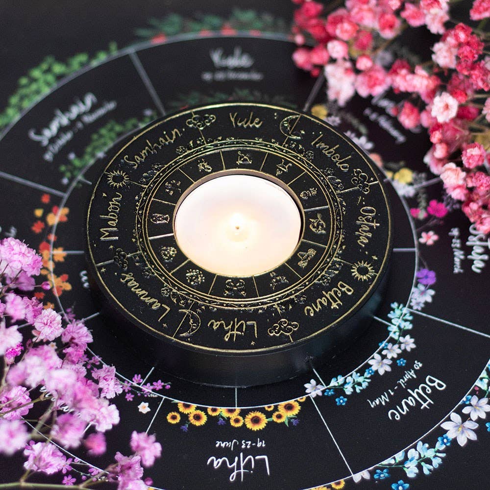 Pagan Wheel of the Year Tealight Candle Holder