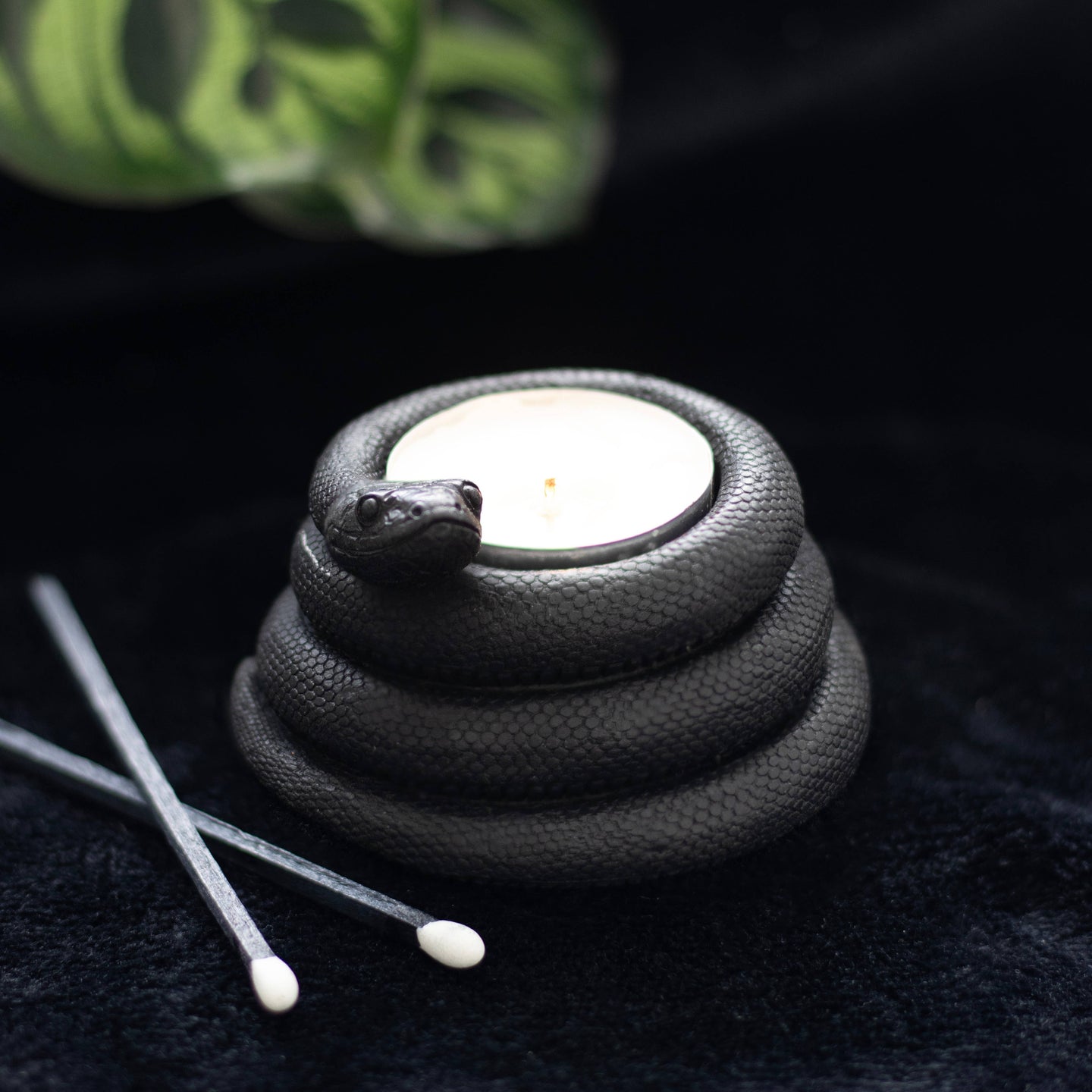 Gothic Snake Tealight Candle Holder