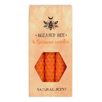 Pack of 6 'Orange' Beeswax Spell Candles