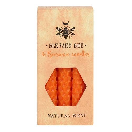 Pack of 6 'Orange' Beeswax Spell Candles