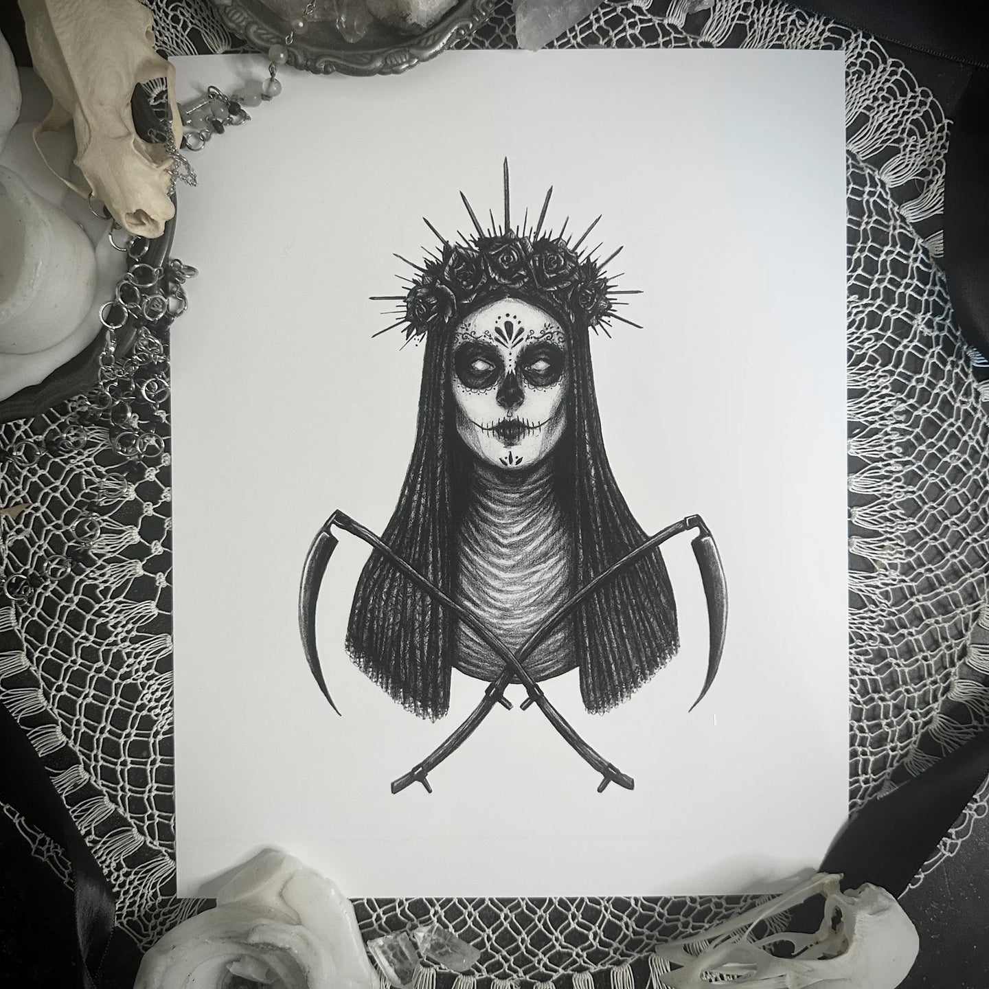 Santa Muerte Fine Art Print by Caitlin McCarthy