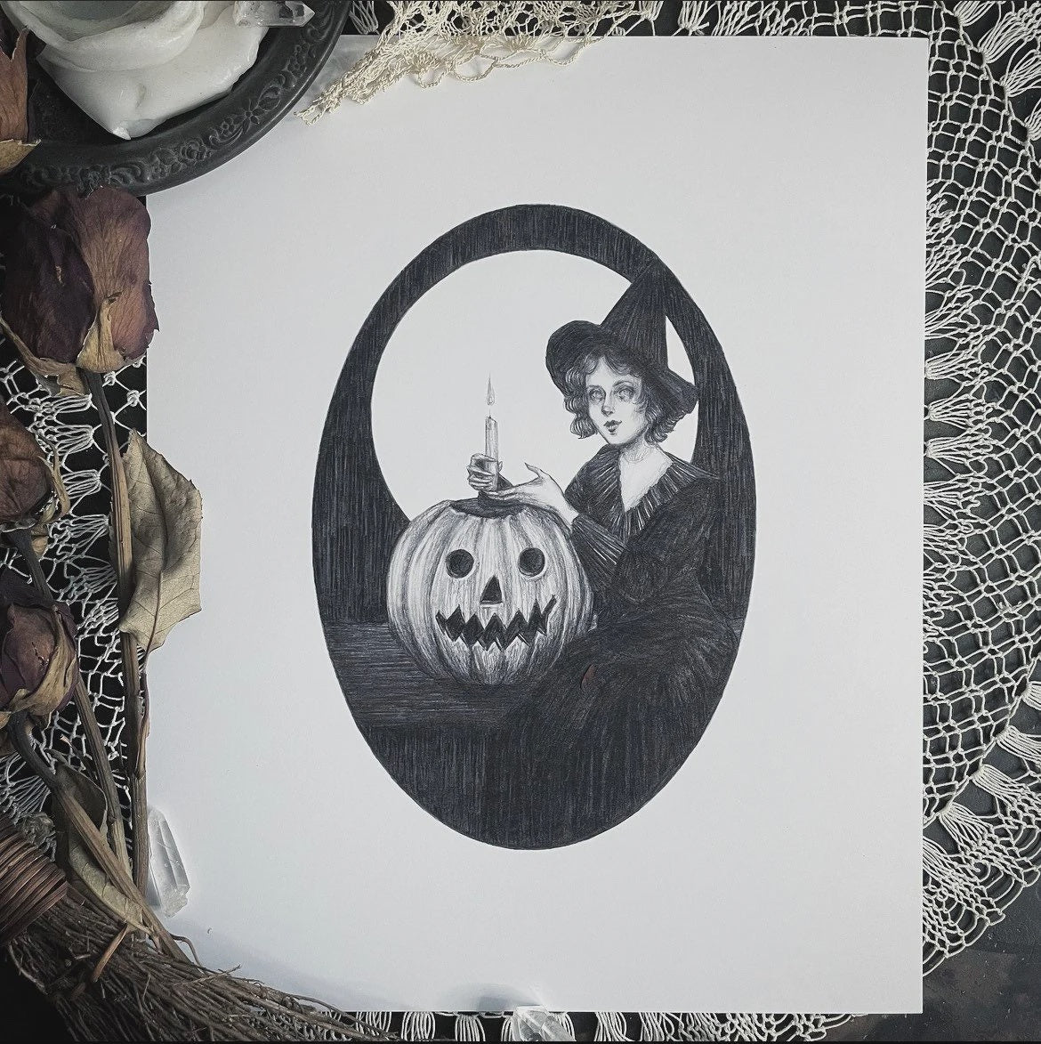 Jack O’ Lantern Witch Fine Art Print by Caitlin McCarthy