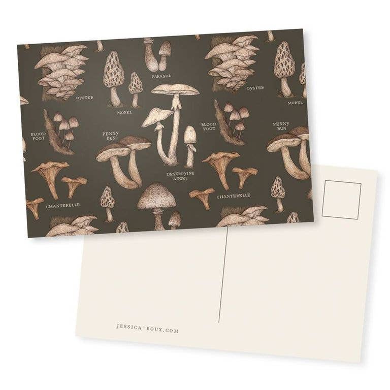 Jessica Roux 4” x 6” Mushroom Pattern Postcard