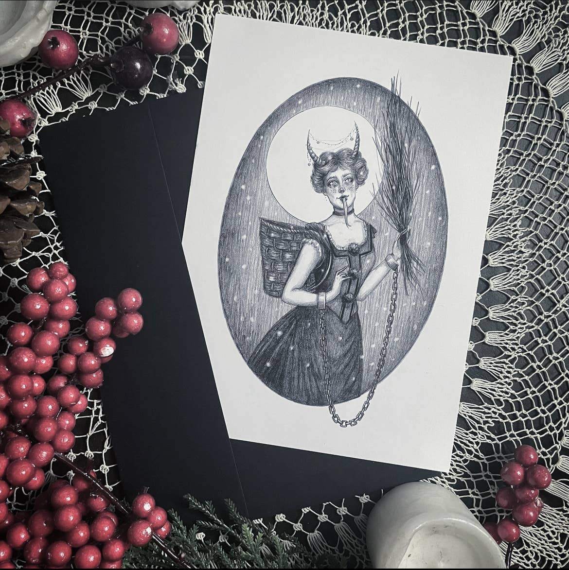 Lady Krampus Holiday Cards - Double Sided 5x7" Cards