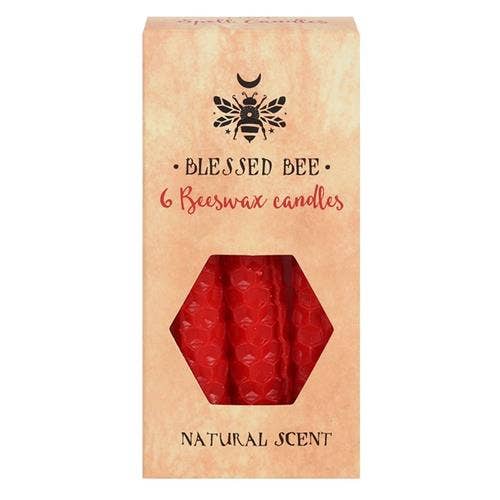 Pack of 6 'Red' Beeswax Spell Candles